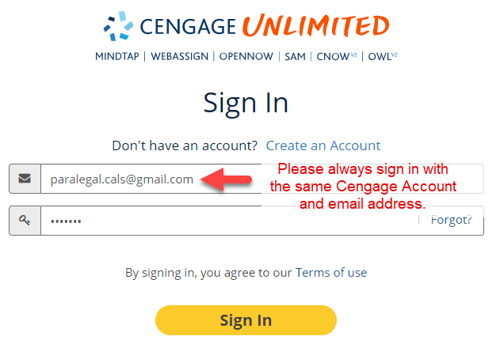 Cengage Unlimited Sign In